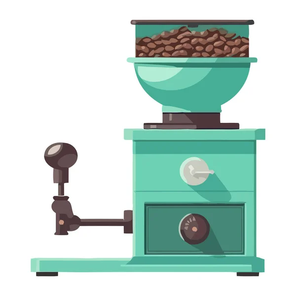 新研磨咖啡豆作为卡布奇诺图标隔离 — 图库矢量图片