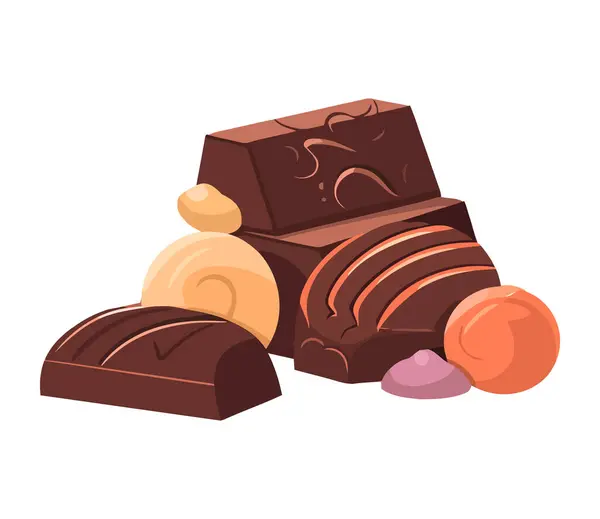 Símbolo Sobremesa Chocolate Doce Ícone Ilustração Desenhos Animados Isolado — Vetor de Stock