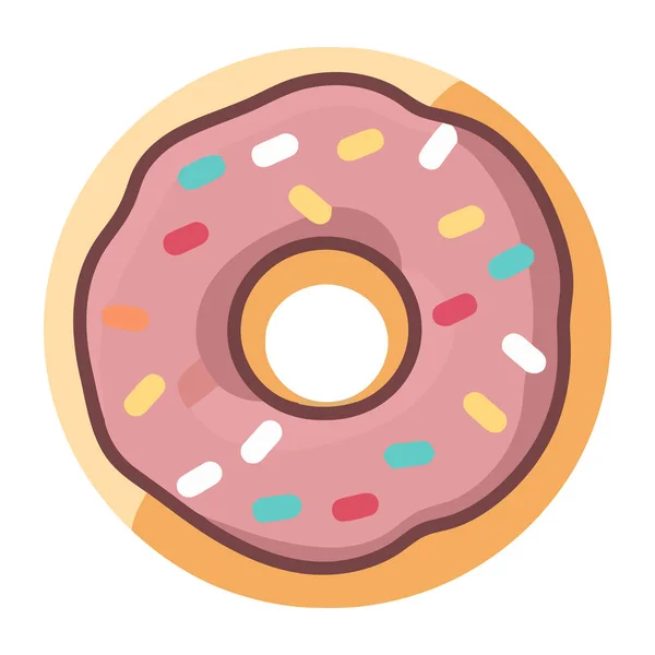 Sweet Food Donut Ongezond Eten Pictogram Geïsoleerd — Stockvector