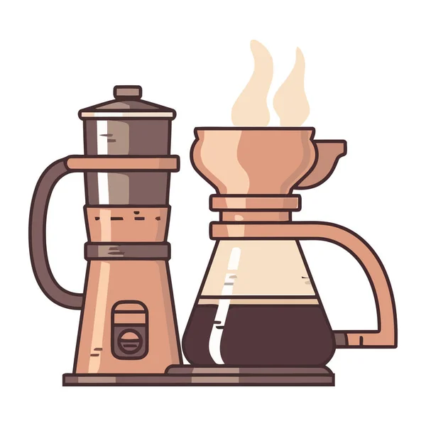 酿造新鲜滴滴咖啡图标隔离 — 图库矢量图片