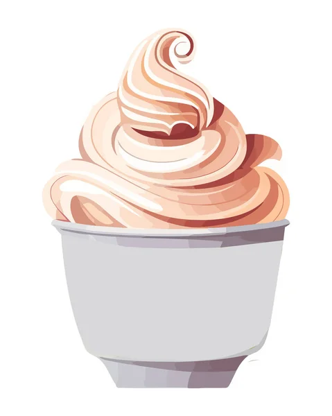 Иконка Десерта Мороженого Белом Фоне — стоковый вектор