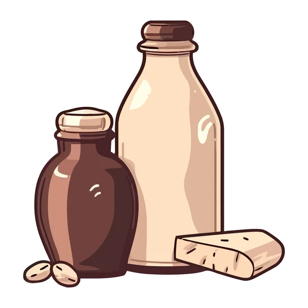 Значок Пляшки Шоколадного Напою Ізольований Ескізний Дизайн — стоковий вектор