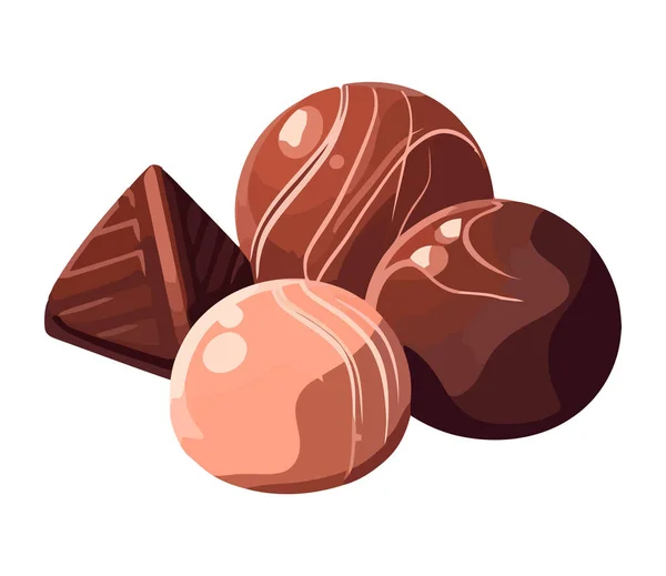 Bonbons Chocolat Une Icône Sucrée Isolé — Image vectorielle