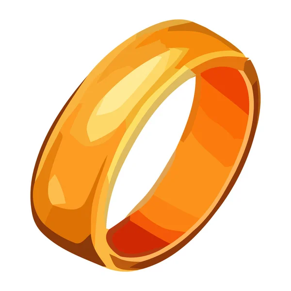 Glanzende Gouden Ring Symboliseert Rijkdom Succes Pictogram Geïsoleerd — Stockvector