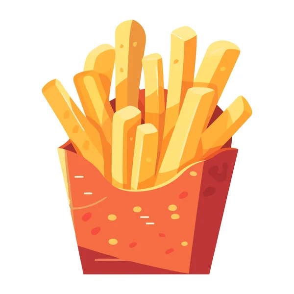 Fast Food Niezdrowe Smażone Posiłki Ikona Izolowane — Wektor stockowy