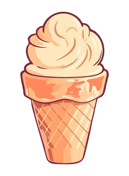 甜蜜的夏天对待冰淇淋圣代图标隔离 — 图库矢量图片