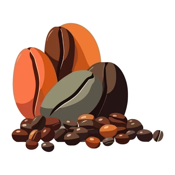 白色背景下的干咖啡种子图标隔离 — 图库矢量图片