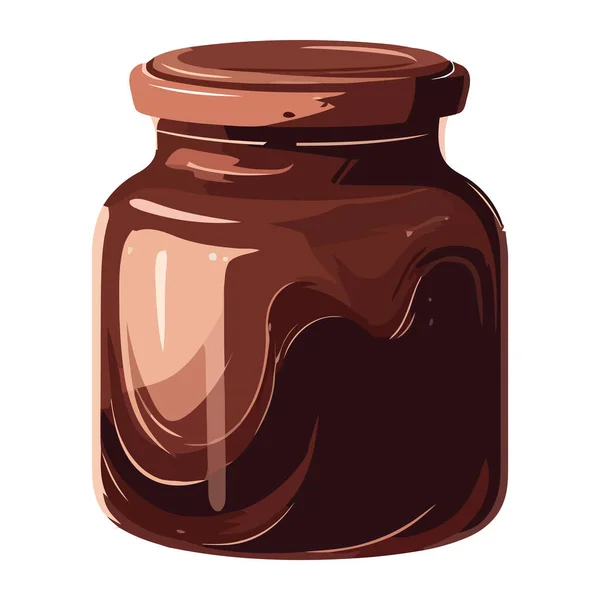 Hocolate Krém Miska Čerstvé Zdravé Ikony Izolované — Stockový vektor