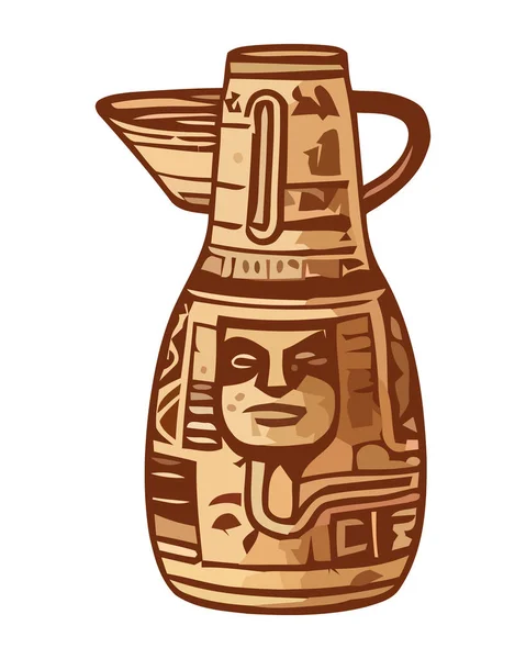 Starověká Keramika Socha Ikona Izolované — Stockový vektor