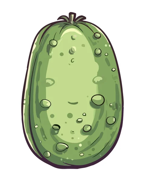 Ikoon Van Verse Biologische Komkommer — Stockvector