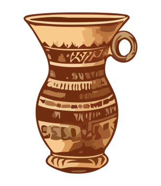 Dekoratif vazo, antik terracotta simgesi izole