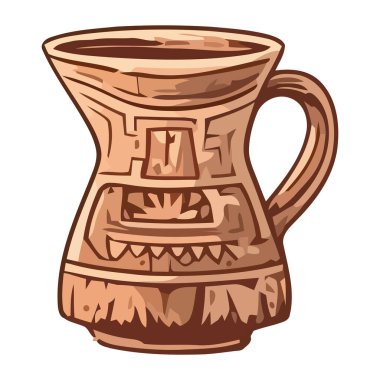 Eski çömlek vazosu, izole vektör simgesi