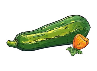 Taze organik kabak sebze ikonu izole edildi.