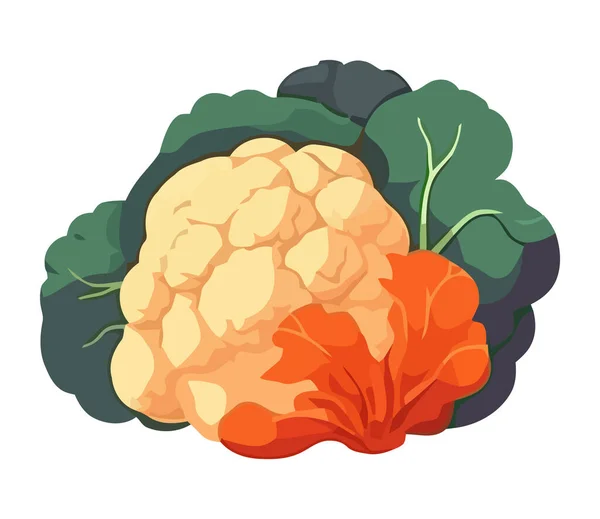 Taze Brokoli Salatası Sağlıklı Vejetaryen Yemek Ikonu Izole Edilmiş — Stok Vektör