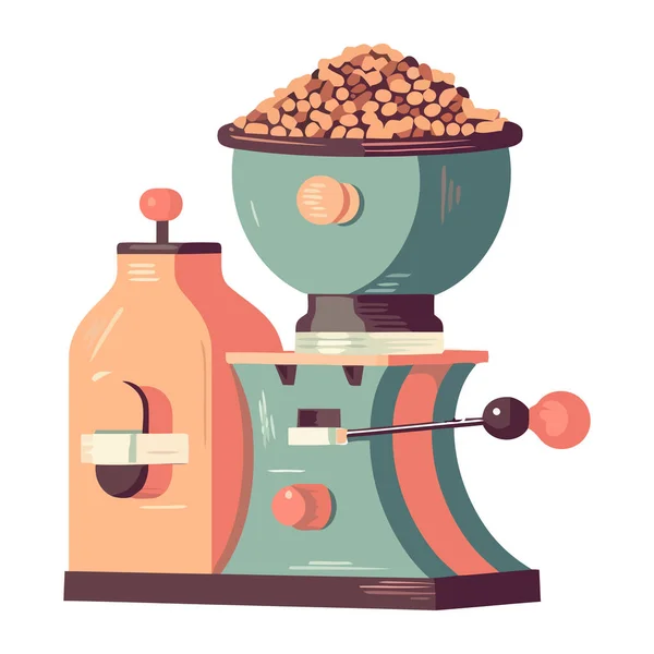 Modern Kahve Makinesi Ikonunda Taze Demlenme Izole Edilmiş — Stok Vektör