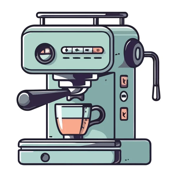 Kahve Makinesi Sabıka Simgesi Izole Edildi — Stok Vektör