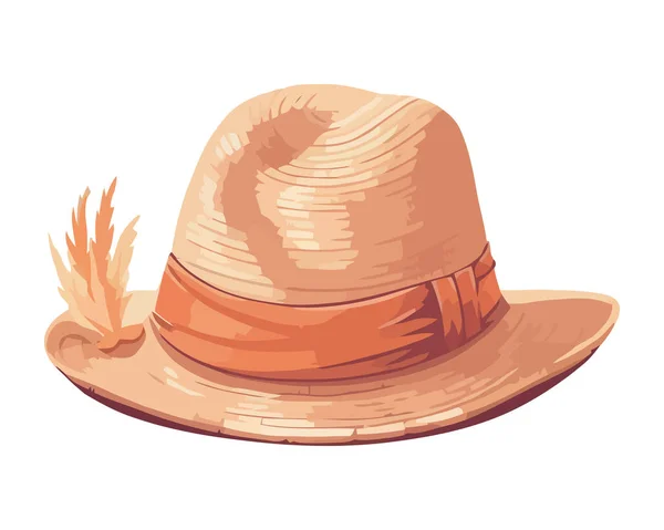 Chapéu Cowboy Símbolo Aventura Ícone Elegância Isolado — Vetor de Stock