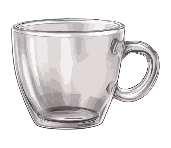 透明ガラスマグカップは 独立した台所用品のアイコンを反映 — ストックベクタ