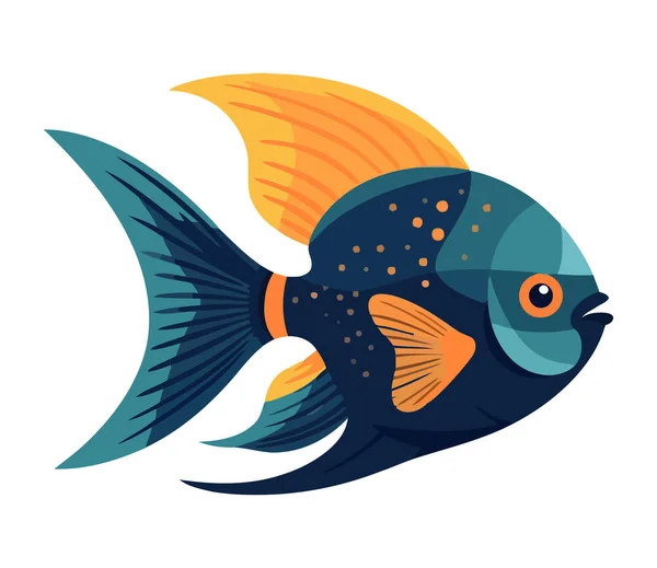 Simning Fisk Natur Skönhet Ikon Isolerad — Stock vektor
