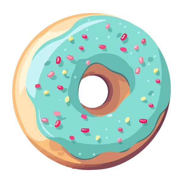 Süßer Donut Mit Sahnehäubchen Symbol Isoliert — Stockvektor