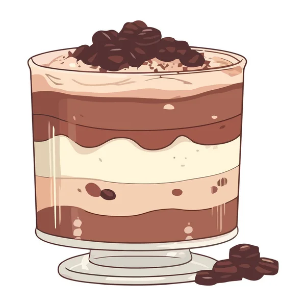 Crème Fouettée Chocolat Font Icône Dessert Parfait Isolé — Image vectorielle