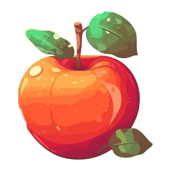ジューシーなリンゴ 新鮮なフルーツアイコンを隔離 — ストックベクタ