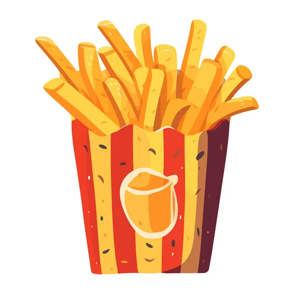 在快餐薯条图标处被隔离的不健康饮食 — 图库矢量图片