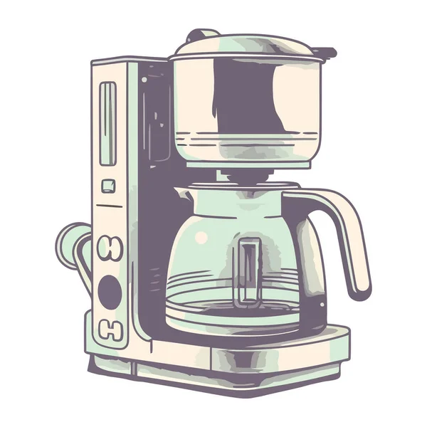 Antique Coffee Maker Symbolizes Domestic Kitchen Icon Isolated — Stock Vector