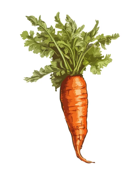 新鲜的有机胡萝卜沙拉 一个健康的膳食图标隔离 — 图库矢量图片