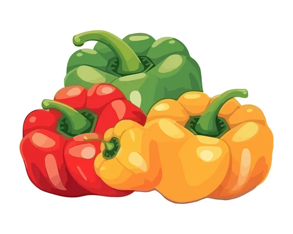 Fresh Ripe Bell Peppers Icon Isolated — Stock Vector