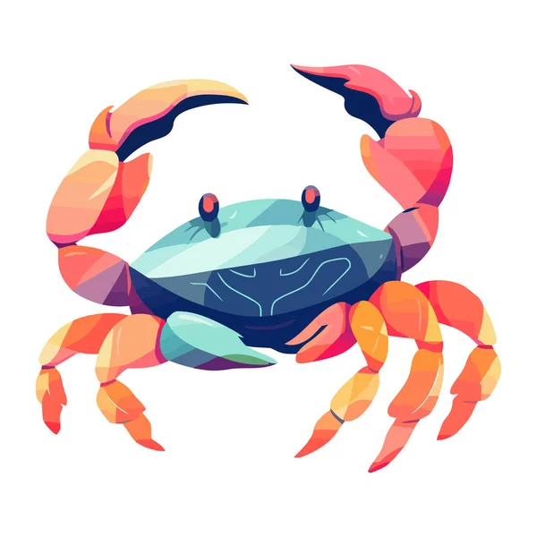 Niedliche Krabbenkralle Symbolisiert Sommer Meeresfrüchte Saison Symbol Isoliert — Stockvektor
