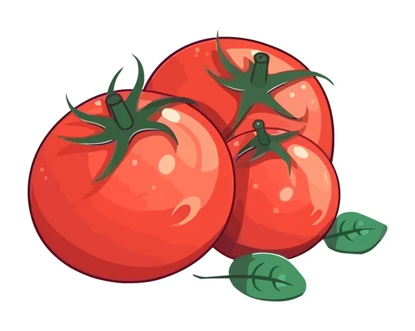 Comer Tomates Frescos Icono Comida Vegetariana Saludable Aislado — Vector de stock