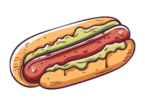 Fast Food Hot Dog Icon Isolated — Vector de stock