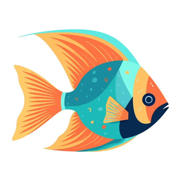 Simning Guldfisk Natur Illustration Ikon Isolerad — Stock vektor