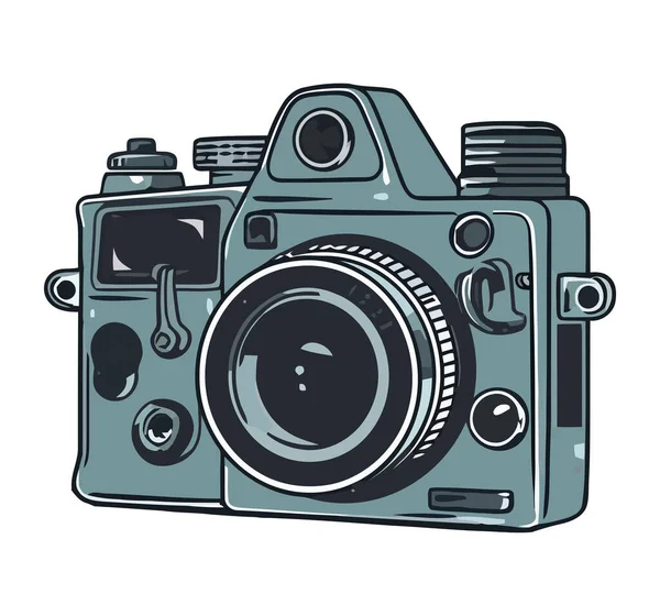 Starožitný Fotoaparát Staromódní Fotografie Technologie Ikona — Stockový vektor