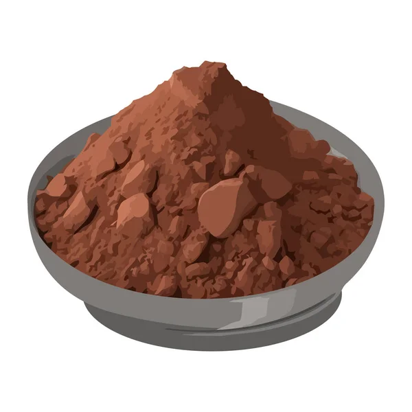 Ekologisk Matskål Med Choklad Dessert Ikon Isolerad — Stock vektor