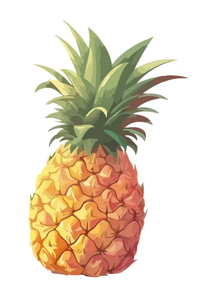 Dojrzały Plasterek Ananasa Symbol Zdrowej Ikony Odświeżania — Wektor stockowy