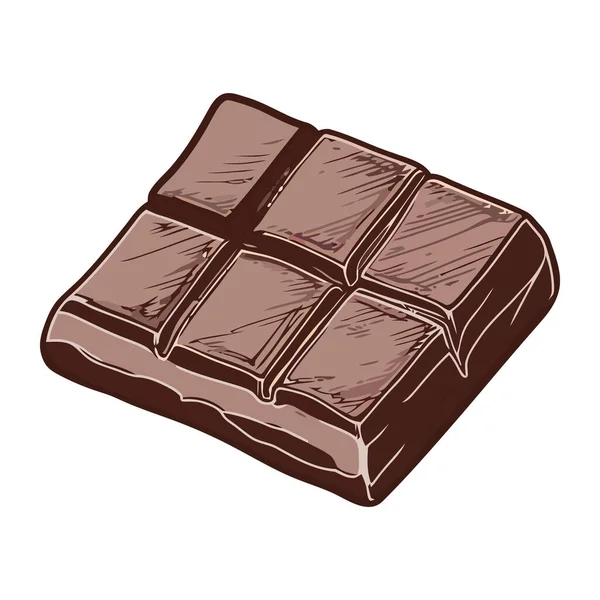 Édes Csokoládé Desszert Ínyenc Snack Elszigetelt Ikon — Stock Vector