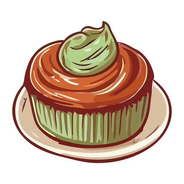 Sweet Baked Goods Cupcake Icon Isolated — Stock Vector