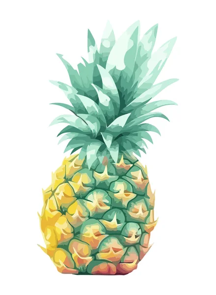 Juicy Pineapple Fresh Ripe Eating Icon Isolated — Stock Vector