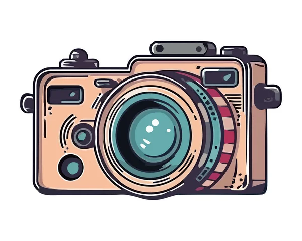 Old Fashioned Photo Camera Icon Isolated — Stock Vector