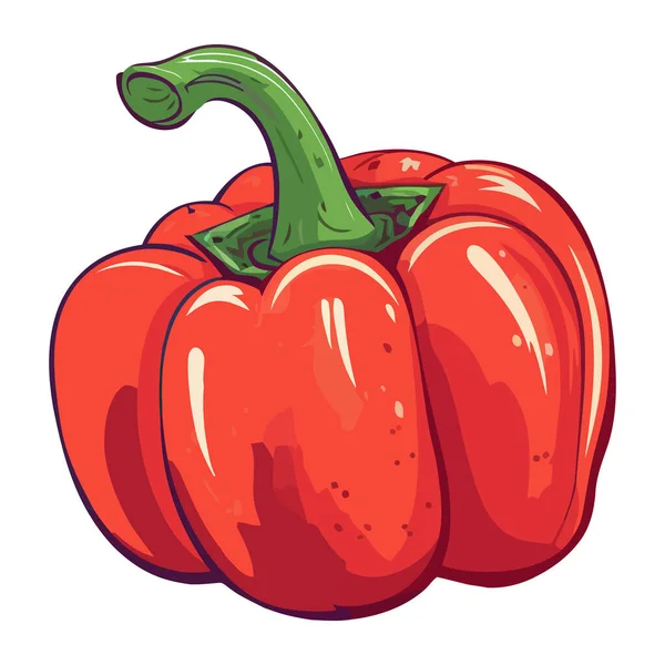 Červená Paprika Bio Zelenina Ikona Izolované — Stockový vektor