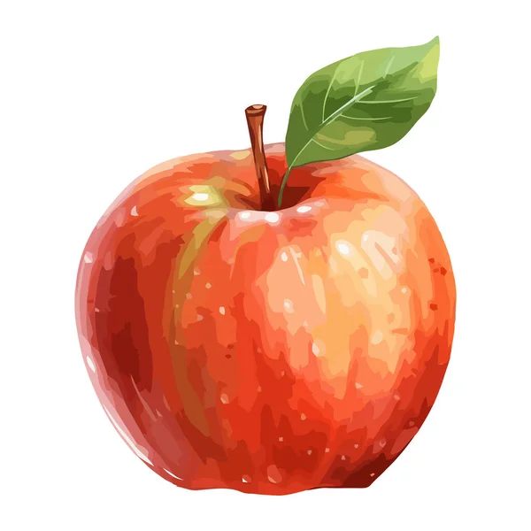 Šťavnaté Jablečné Ovoce Čerstvé Ikony Izolované — Stockový vektor