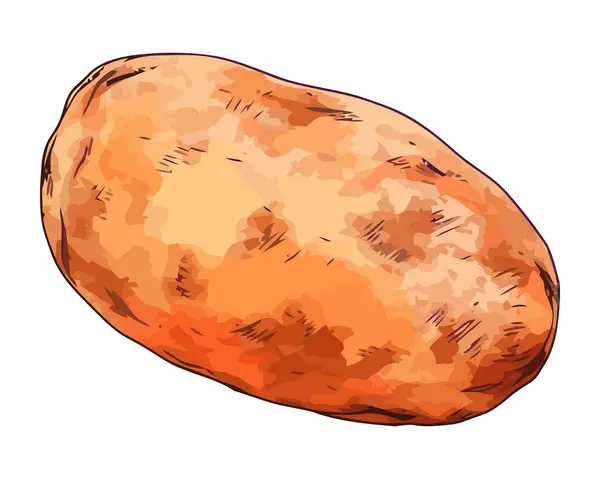 Frische Kartoffel Handgezeichnete Illustration Skizze Icon Isoliert — Stockvektor