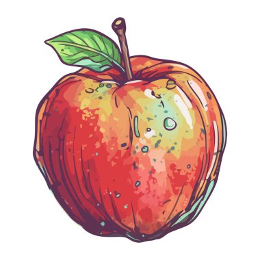 Taze organik meyve elması çizimi resim simgesi izole edildi