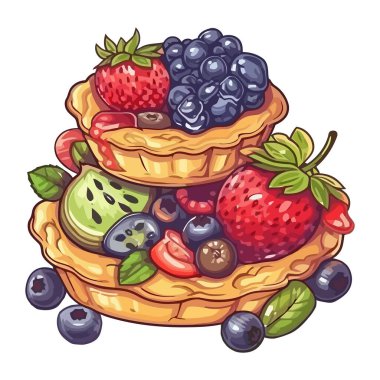 Yabanmersinli kek ikonunda tatlı tatlı.