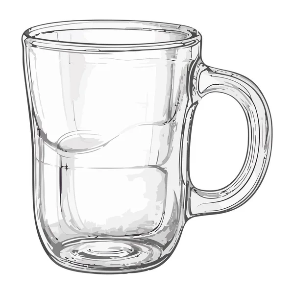 Прозрачная Стеклянная Кружка Иконки Пресной Питьевой Воды — стоковый вектор