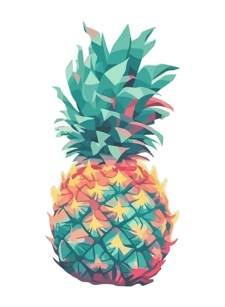 Świeży Ananas Symbol Zdrowego Odżywiania Ikona Lata — Wektor stockowy