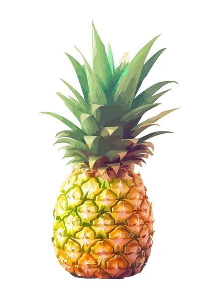 Juicy Pineapple Fruit Tropical Freshness Icon Isolated — Stock Vector