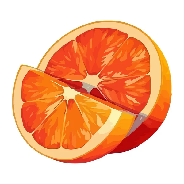 Rebanada Naranja Jugosa Icono Comida Fresca Saludable Aislado — Vector de stock